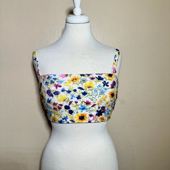 Old Navy Wildflowers Floral Printed Bandeau Swim Top Removable Straps NWOT - Picture 3 of 9